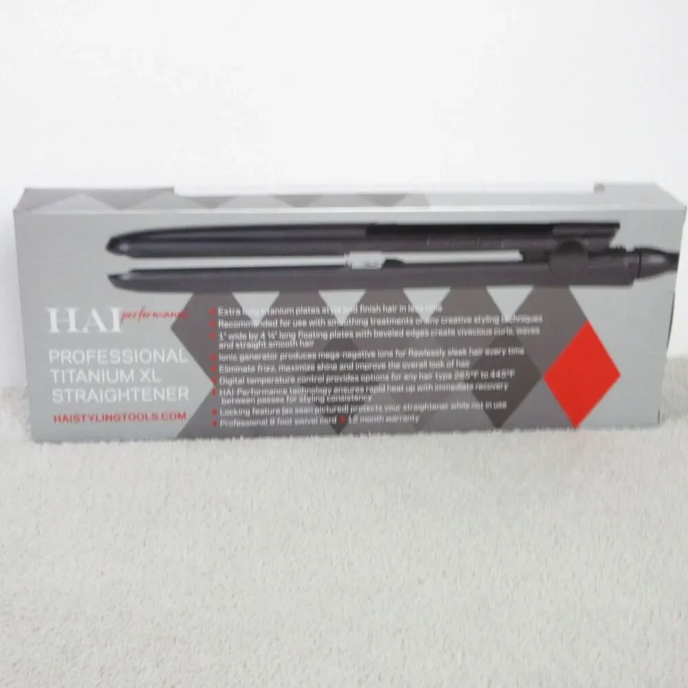 HAI Professional Titanium XL Hair Straightener EF-018 Black Salon Flat Iron New